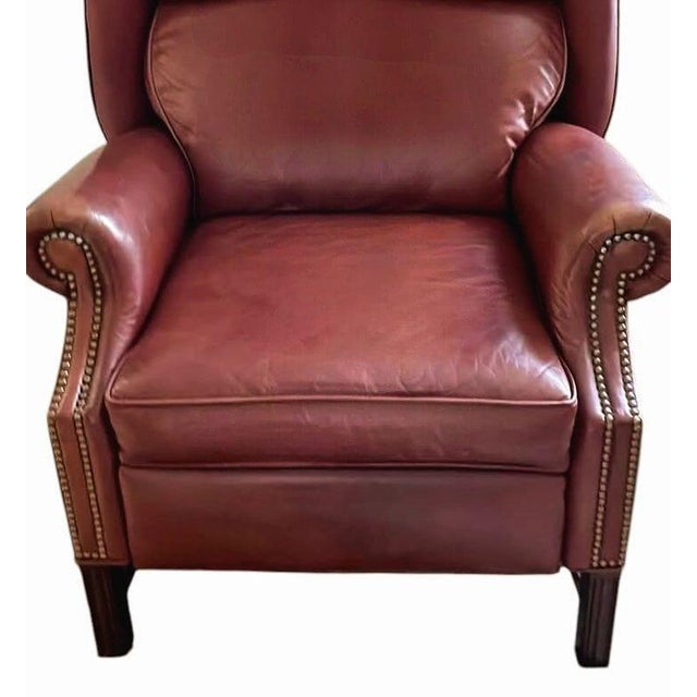 MotionCraft Model 1760 Attorney Full Grain Leather Recliner For Sale - Image 9 of 10