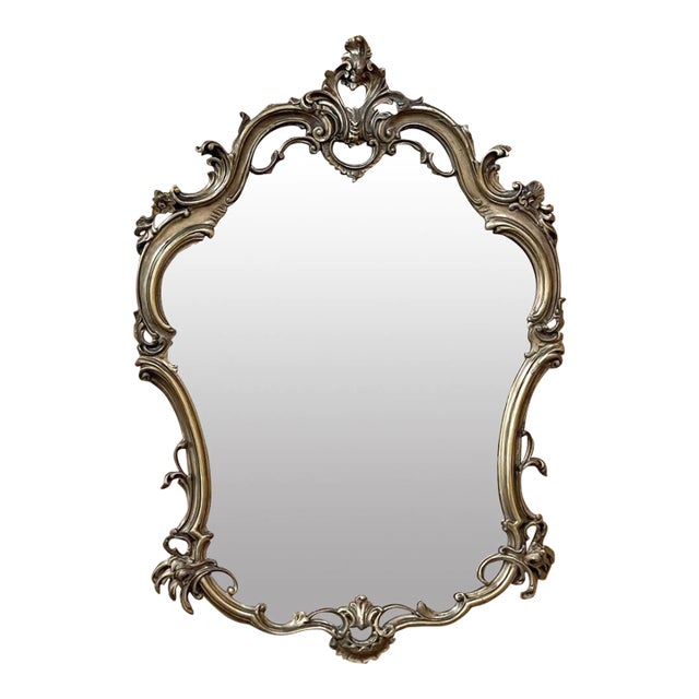 Antique Italian Baroque Patinaed Giltwood Mirror For Sale