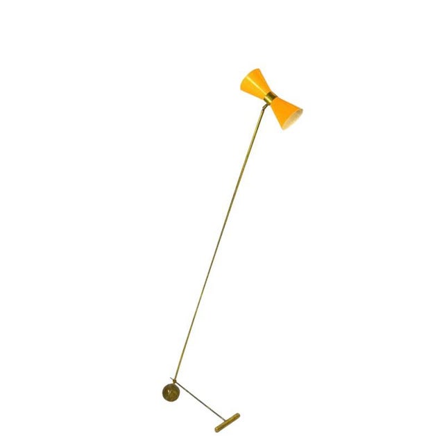 Italian Brass Floor Counterweight Lamp, 1960s For Sale - Image 9 of 9