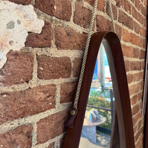 Mid-Century Modern Teak Triangular Mirror, 1960s For Sale - Image 4 of 5