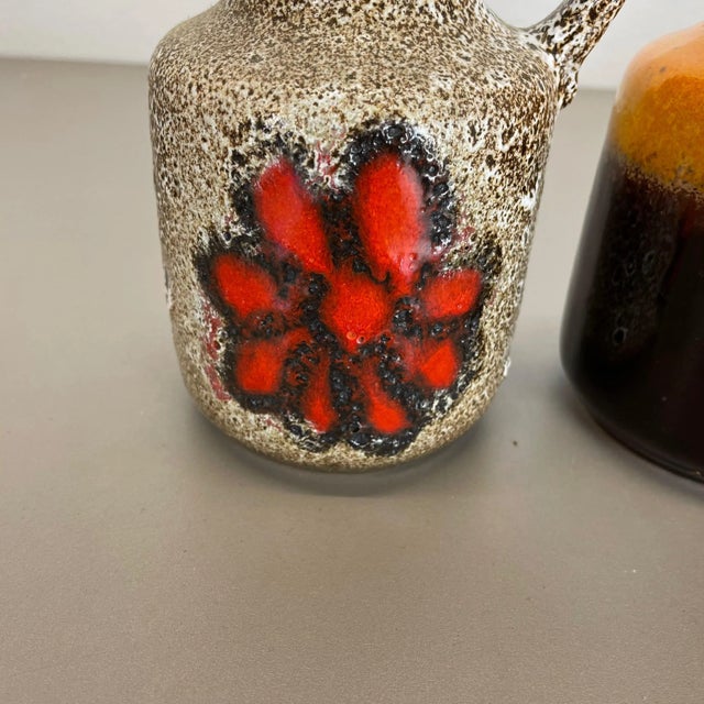 Ceramic Vintage Pottery Fat Lava Multicolor Vases from Scheurich, Germany, Set of 5 For Sale - Image 7 of 18