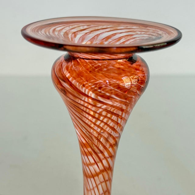 Murano Murano Style Blown Glass Candlestick Holders, a Pair For Sale - Image 4 of 10
