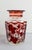 Circa 1900's crystal jar with applied red grape and foliage decoration. Ground bottom with pontil mark, small areas of...