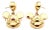 Mickey Mouse Diamond Rubies 18k Yellow Gold Drop Dangle Earrings For Sale
