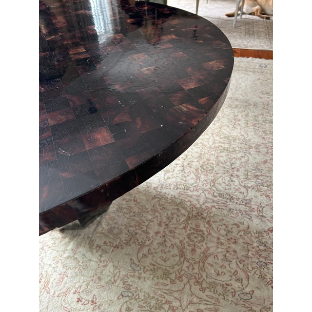 Wood Sculptural Modern Tessellated Bone and Ebonized Wood Center Table by Oly For Sale - Image 7 of 10