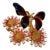 Vintage 1960's Kenneth J. Lane Enamel and Crystal Trembler Butterfly on Daisies Brooch For Sale
