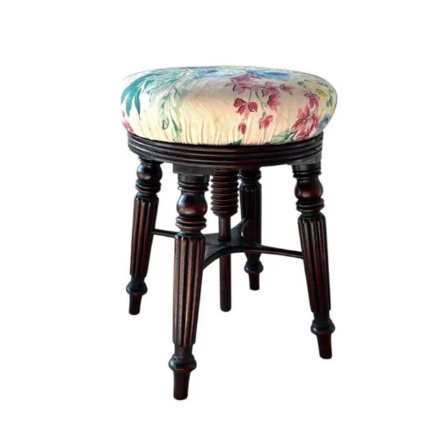 Victorian Adjustable English Mahogany Stool For Sale - Image 3 of 8