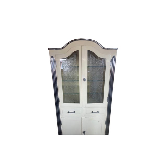 Antique Industrial Art Deco Doctors Dental Cabinet Curio Metal Hutch Apothecary For Sale - Image 4 of 17