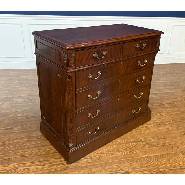 Traditional Mahogany Lateral File Cabinet by Leighton Hall - Showroom Sample For Sale - Image 11 of 15