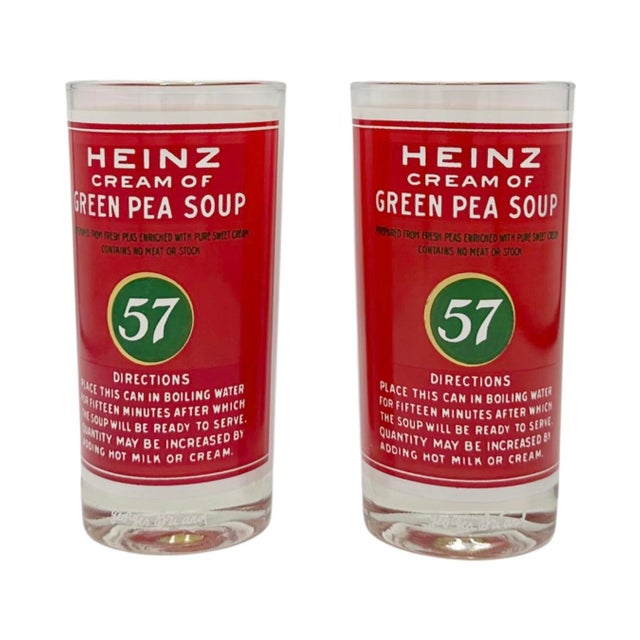 Vintage Georges Briard Heinz Cream of Green Pea Soup Glasses - a Pair For Sale - Image 10 of 11
