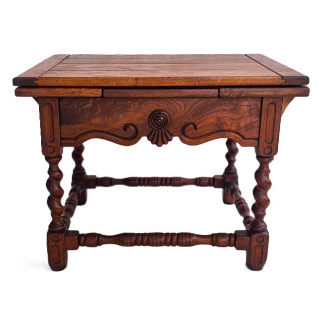 Renaissance Revival Barleytwist Draw‑Leaf Coffee Table by Cochran Chair Co. Adjustable Size For Sale In Los Angeles - Image 6 of 18