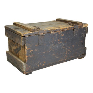 Vintage Rustic Carpenters Trunk For Sale