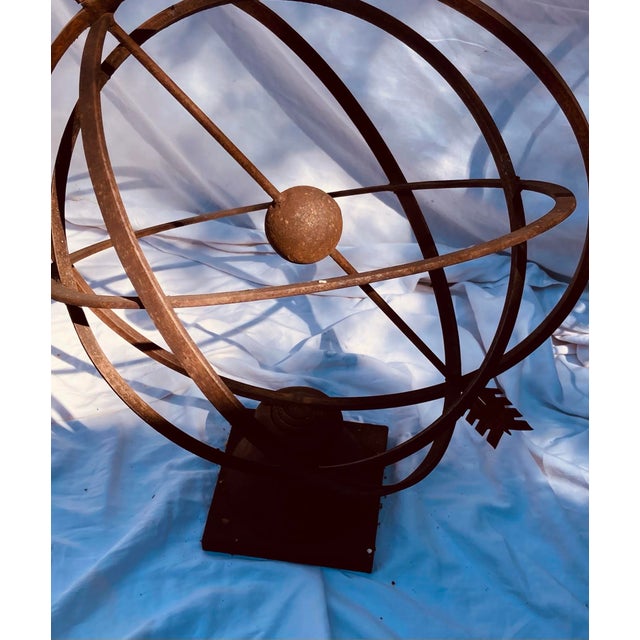 Auburn Vintage Rusted Iron Armillary Late 20th Century For Sale - Image 8 of 10