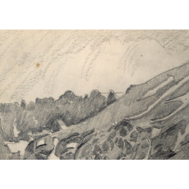 American San Gabriel Mountain Landscape in Black and White - Graphite Pencil on Paper by Ralph Holmes For Sale - Image 3 of 9