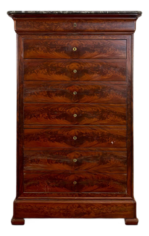 Louis Philippe Style Chest of Drawers in Flamed Mahogany