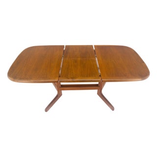 Late 20th Century Danish Mid Century Modern Teak Dining Table w/ 18" Pop Up Hide Away Leaf MINT For Sale