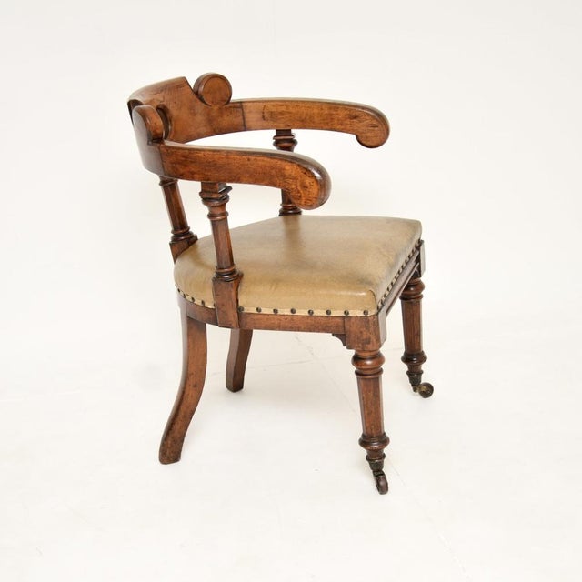 Antique Victorian Gothic Revival Oak Desk Chair, 1870s For Sale - Image 3 of 11