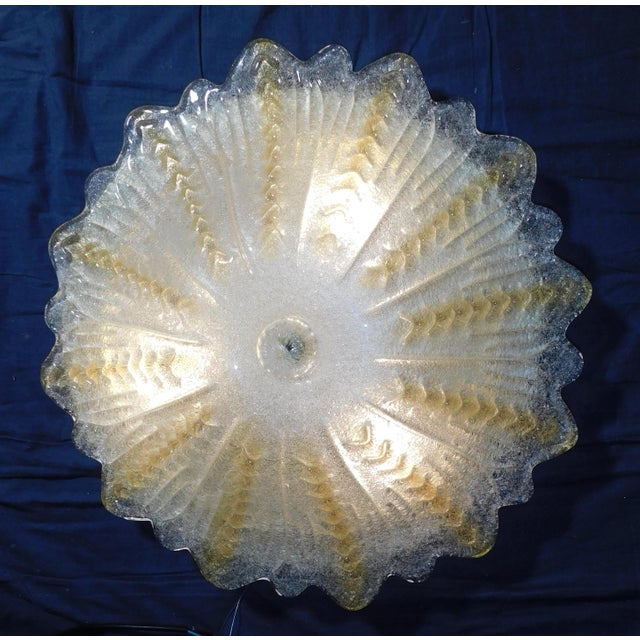 Amber 21st Century Italian Clear and Amber Murano Graniglia Flush Mount For Sale - Image 8 of 10