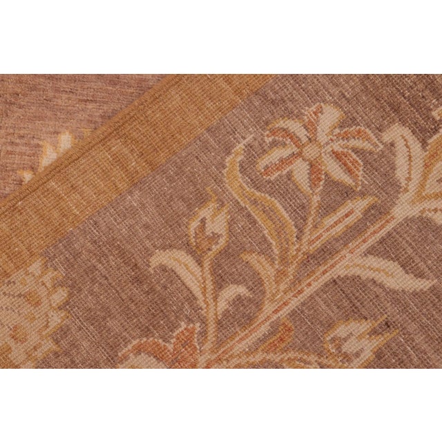 Brown Bohemien Ziegler Brown Gold Hand-Knotted Wool Rug - 6'2'' X 8'10'' For Sale - Image 8 of 8