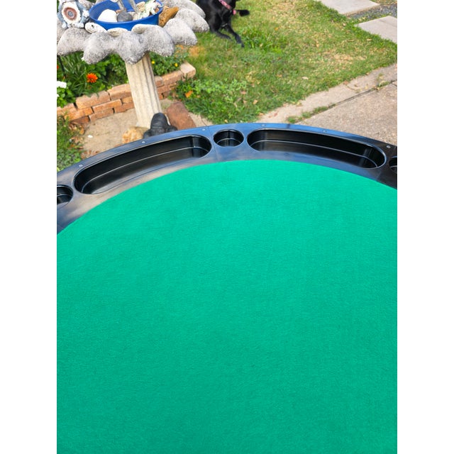 1940s MCM Durham Line Model 4100 Poker Table – Mid-Century 8-Player Card Table W/ New Felt For Sale - Image 9 of 12