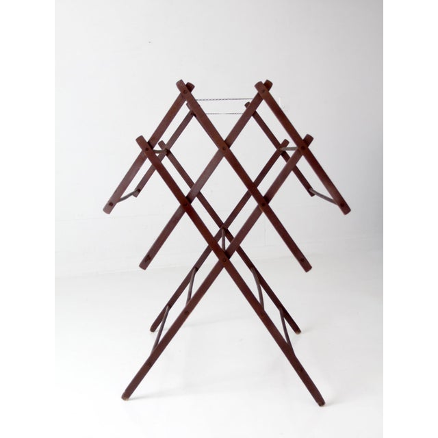 Antique Primitive Folding Wood Drying Rack For Sale - Image 18 of 18
