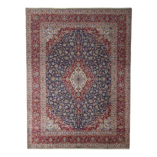 Kashan Oriental Rug in Wool For Sale