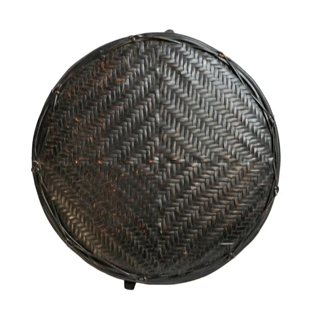 Vintage Akha Thai Round Basket For Sale - Image 4 of 7