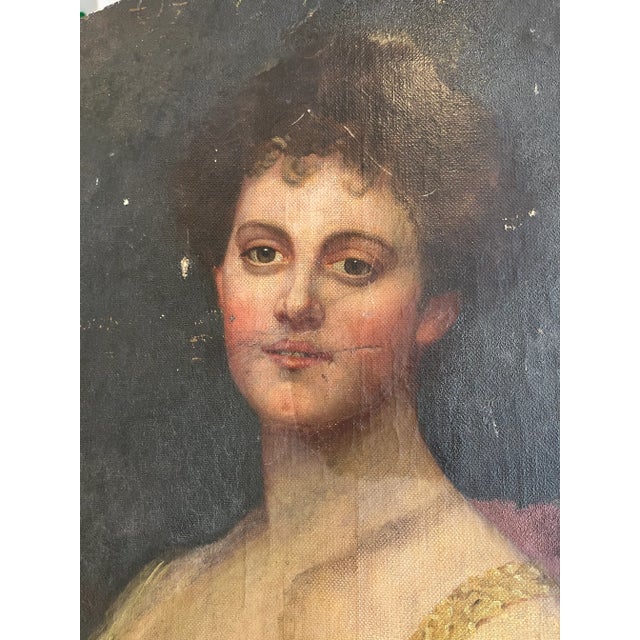 Early 19th Century European Portrait of Woman For Sale - Image 4 of 5