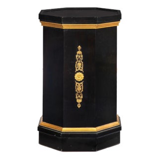 French Hollywood Regency Ebonized Pedestal Column, Style of Maison Jansen For Sale