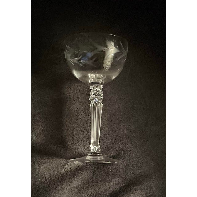 Mid-Century Modern Mid-Century Modern MCM Fostoria Liquor Cocktail Glasses Holly Pattern Set of 6 Stem No 6030 For Sale - Image 3 of 8