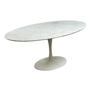 Room & Board Eero Saarinen Style Oval Marble Dining Table For Sale
