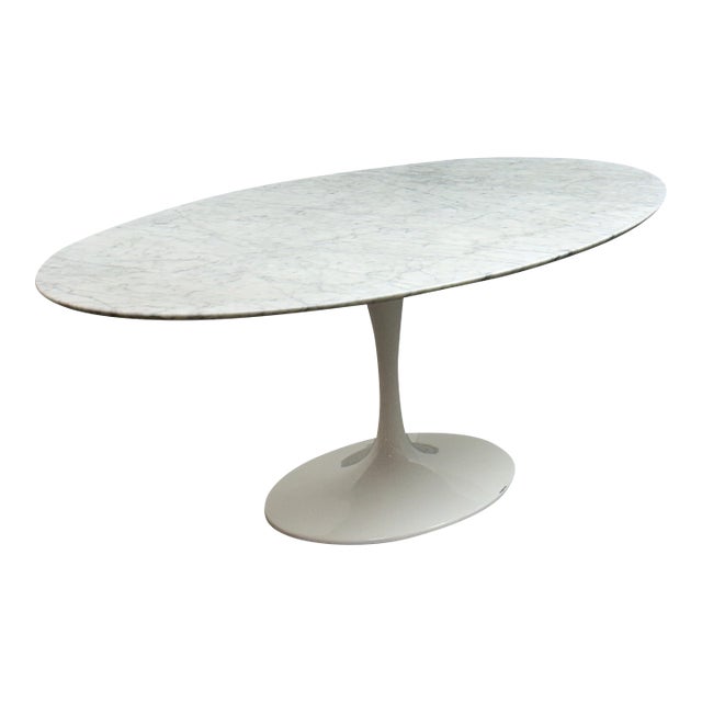 Room & Board Eero Saarinen Style Oval Marble Dining Table For Sale