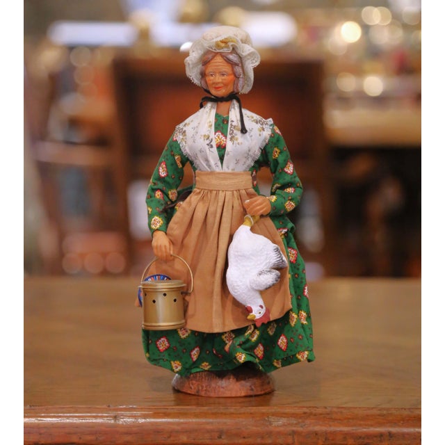 Textile Set of Eight Mid-Century French Santons From Provence For Sale - Image 7 of 18