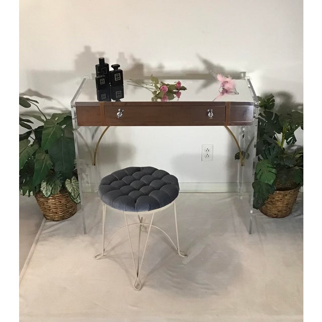1970s Vintage Acrylic Single Drawer Vanity Table Chairish