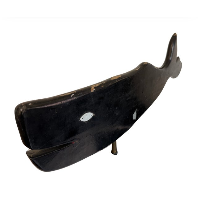 American Antique Wooden Whale Weathervane, New England Folk Art, Ca. 1850–1900 For Sale - Image 3 of 9