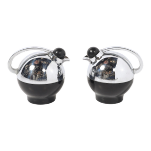 1930s Art Deco "Spherical Miracle" Chrome & Bakelite Thermos Bottles by Raymond Loewy