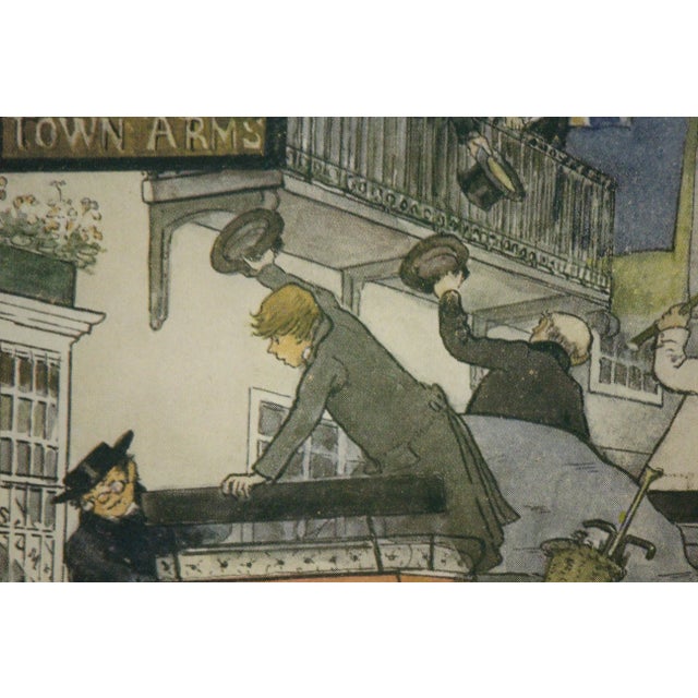 Charming colour framed print depicting a lively English town setting by A. Ludovici published by Raphael Tuck & Sons Ltd!...