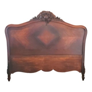 Antique 1900s Rosewood French Louis XV Bed Headboard For Sale