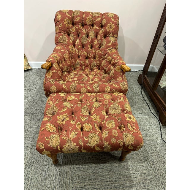 Stickley Leopold Tufted Chair and Ottoman 2 Pc. Chairish