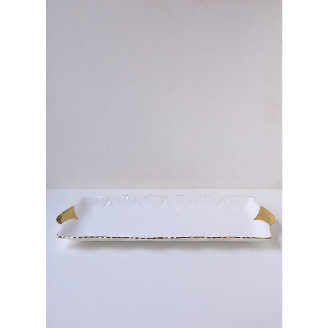 Early 20th Century White and Gold English Porcelain Tray, Circa Early-20th Century For Sale - Image 5 of 15