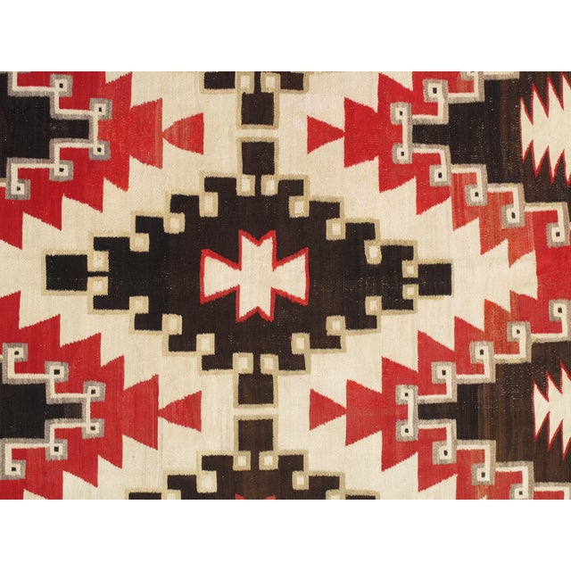 Antique Navajo Carpet, Folk Rug, Handmade Wool, Beige, Gray, Soft Coral For Sale - Image 12 of 18