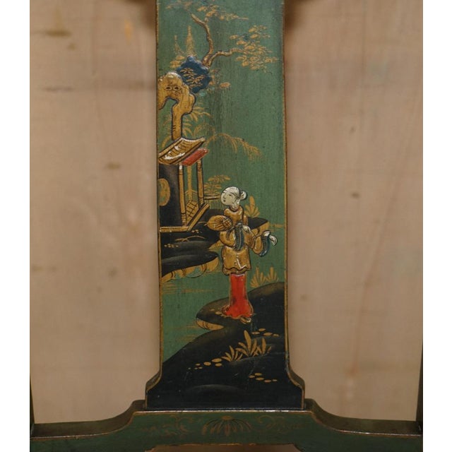 Set of Vintage Chinese Green Side Chairs, 1920s For Sale - Image 6 of 18
