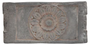Antique Ancient Buddhist Stone Altar Tabletop with a Lotus Flower