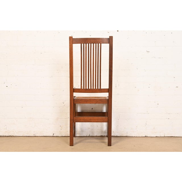 Gustav Stickley Antique Mission Oak Arts & Crafts Spindle Side Chair or Dining Chair, Circa 1900 For Sale - Image 10 of 11