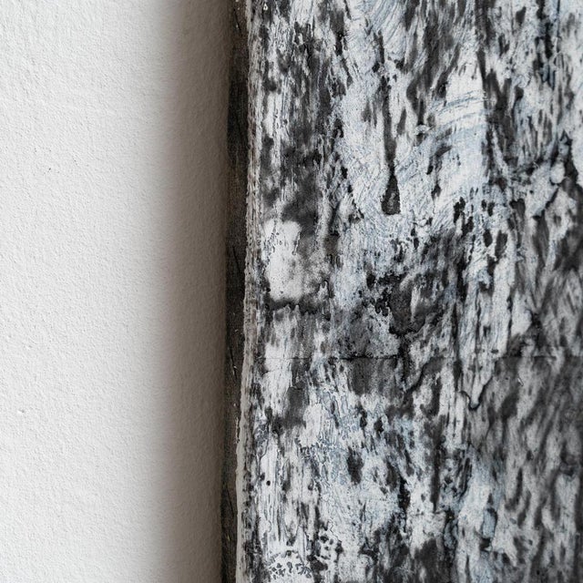 Textile Enrico Della Torre, Art Black Composition, Charcoal on Canvas, 2017 For Sale - Image 7 of 12