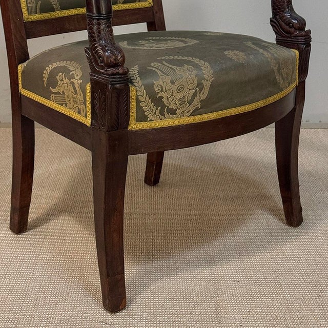 Pair 19th Century French Empire Period Mahogany Armchairs ~ Fauteuils For Sale - Image 17 of 17