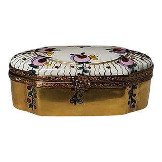 Vintage Limoges Rochard Art Deco Trinket Box For Sale
