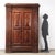 Baroque walnut wardrobe, front with two bipartite doors with panels and drawer in the base. Poplar back, fir shelves,...