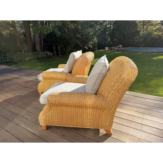 Pair of Original Ralph Lauren Woven Lounge Chairs For Sale - Image 11 of 16