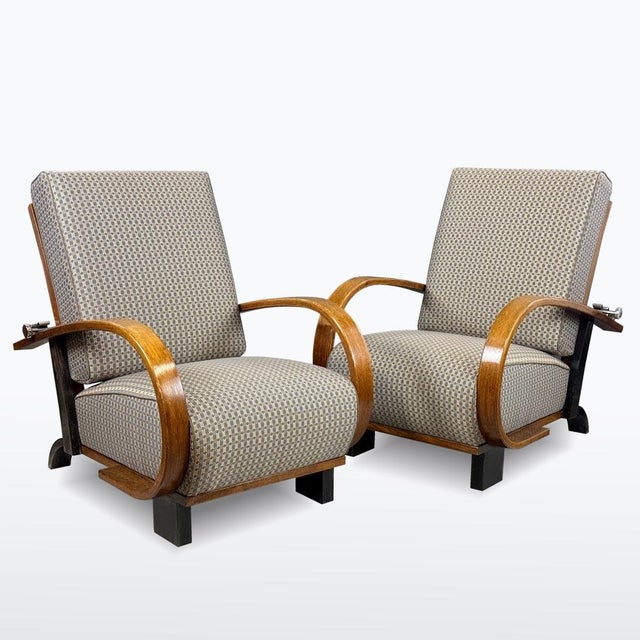 Vintage Art Deco Reclining Lounge Chairs, 1930s, Set of 2 For Sale - Image 15 of 15